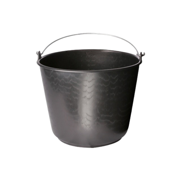 Bouwemmer 12 liter. Zwart