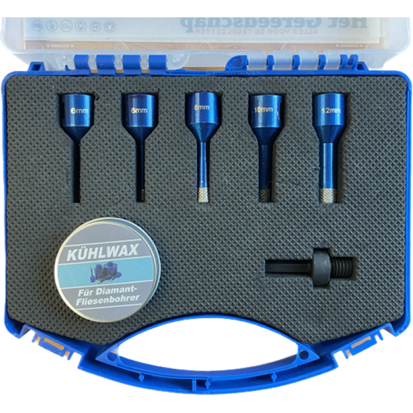 Het Gereedschap tegelboren diamant set Ø 6 / 6 / 8 / 10 / 12 mm – M14